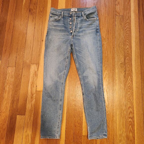 AGOLDE Nico Jeans Med Wash High Rise Straight Leg Button Fly 90's Style Sz 28 - Picture 4 of 9